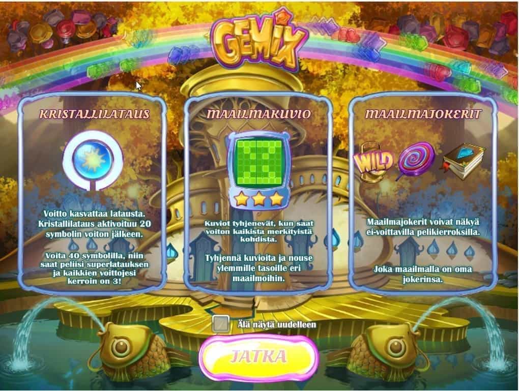 Gemix: Kristallilataus, Maailmakuvio, Maailmajokerit.